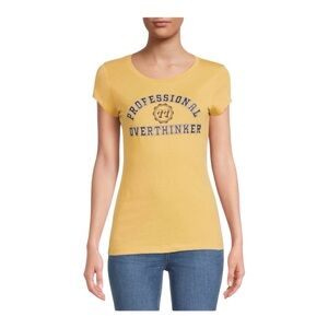 Wound Up Yellow Fitted Cap Sleeve Tee Size L( 11-13)